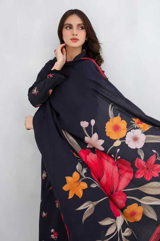 BAROQUE-3PC KHADDAR PRINTED SHIRT WITH KHADDAR PRINT DUPATTA AND PRINT TROUSER-W.J-1910