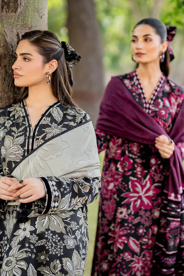 BAROUQUE-3PC KHADDAR PRINTED SHIRT WITH KHADDAR PRINT DUPATTA AND PRINT TROUSER-W.J-1135