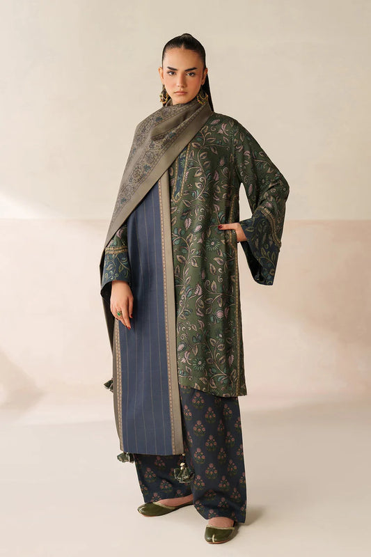 BAROQUE-3PC VISCOSE PRINTED SHIRT WITH VISCOSE PRINTED DUPATTA AND TROUSER-W.J-2049
