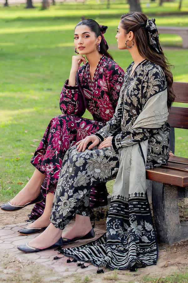 BAROUQUE-3PC KHADDAR PRINTED SHIRT WITH KHADDAR PRINT DUPATTA AND PRINT TROUSER-W.J-1135