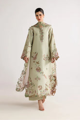 IZNIK-3PC DHANAK EMBROIDERED SHIRT WITH WOOL TYE&DYE PRINTED EMB SHAWL AND TROUSER-W.J-5079