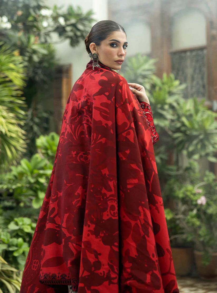 ZAINAB CHOTTANI-3PC LAWN EMBROIDERED PRINTED SHIRT WITH LAWN PRINT DUPATTA AND PRINT TROUSER-W.J-1703