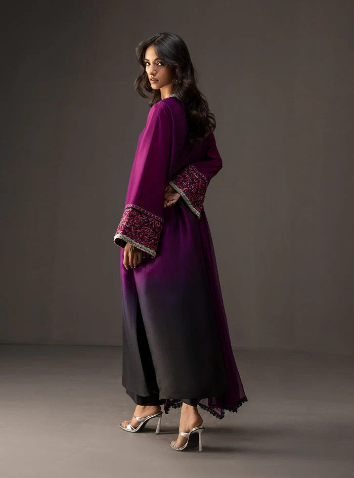 ZAINAB CHOTANI-3PC SHAMOZ SILK PRINT EMBROIDERED SHIRT WITH SOFT SILK PRINT DUPATTA & SILK TROUSER-W.J-1490