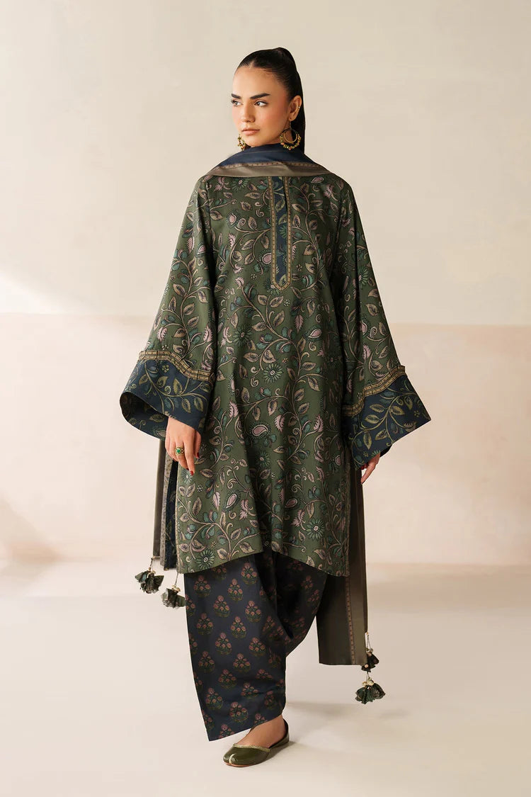 BAROQUE-3PC VISCOSE PRINTED SHIRT WITH VISCOSE PRINTED DUPATTA AND TROUSER-W.J-2049