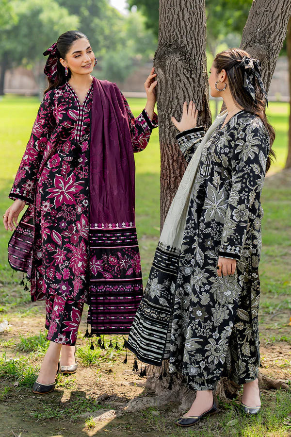 BAROUQUE-3PC KHADDAR PRINTED SHIRT WITH KHADDAR PRINT DUPATTA AND PRINT TROUSER-W.J-1135