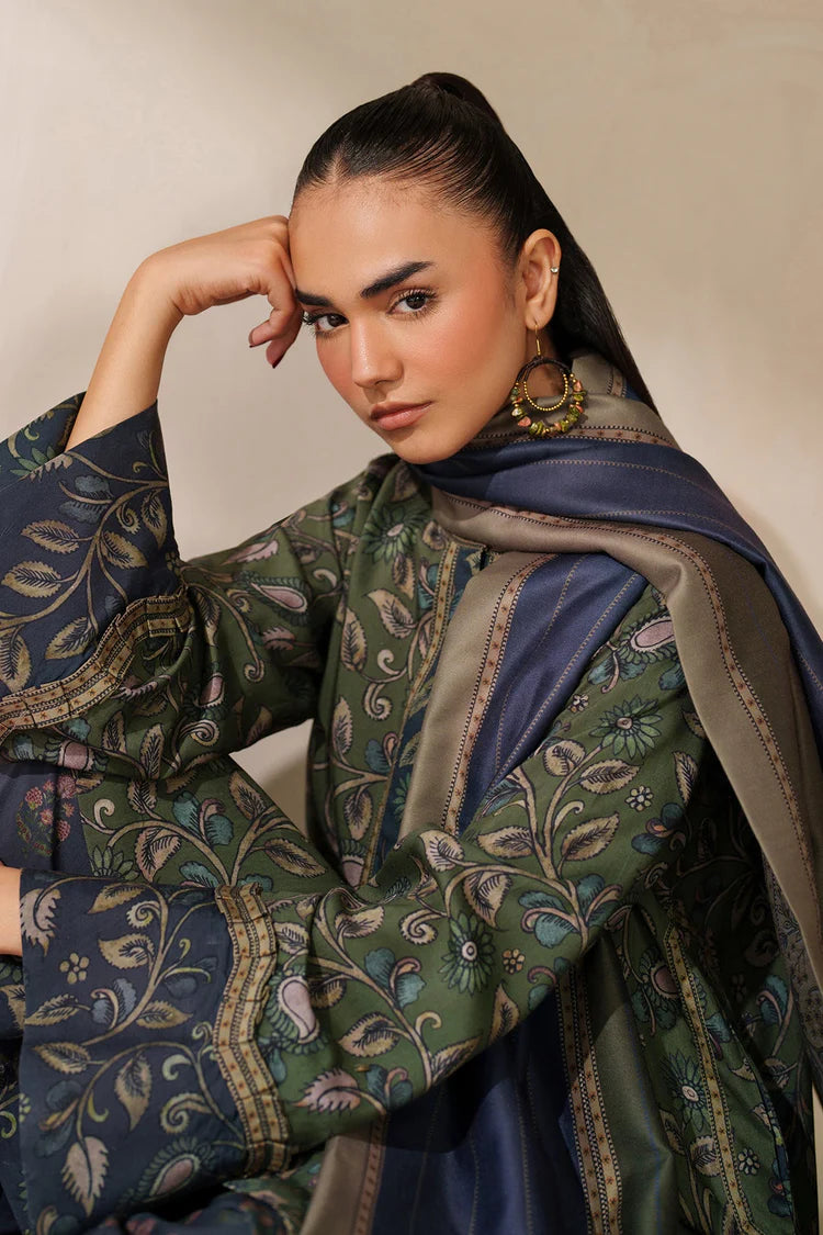 BAROQUE-3PC VISCOSE PRINTED SHIRT WITH VISCOSE PRINTED DUPATTA AND TROUSER-W.J-2049