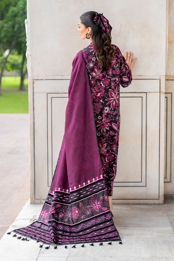 BAROUQUE-3PC KHADDAR PRINTED SHIRT WITH KHADDAR PRINT DUPATTA AND PRINT TROUSER-W.J-1135