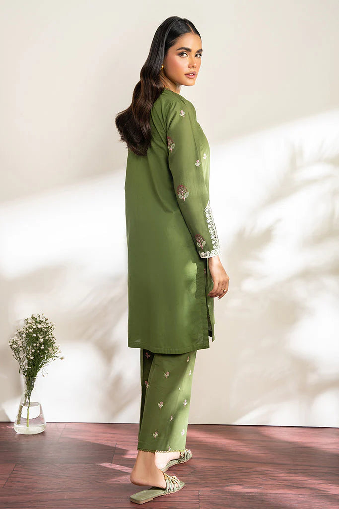 CROSS STICH-DHANAK 2PC EMBROIDRED SHIRT WITH EMBROIDRED TROUSER-W.J-1253