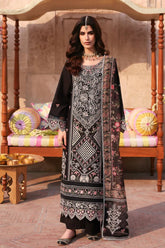 MAHNUR-3PC LAWN LASER WORK EMBROIDERED SHIRT WITH CHIFFON PRINTED EMBROIDERED DUPATTA AND TROUSER-W.J-4772