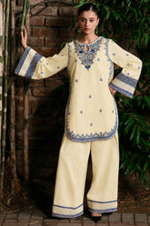 BATIK-2PIECE DHANAK EMBROIDERED SHIRT WITH DHANAK EMB TROUSER-WJ-15109