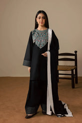 BATIK-3PC DHANAK EMBROIDERED SHIRT WITH DHANAK SHAWL AND TROUSER-W.J-5200