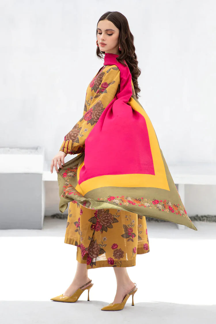 BAROQUE-3PC KHADDAR PRINTED SHIRT WITH KHADDAR PRINT DUPATTA AND PRINT TROUSER-W.J-1976