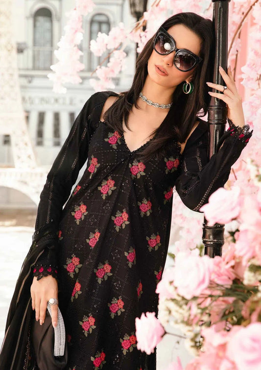 MARIA B-3PC LAWN EMBROIDERED SHIRT WITH MONARK PRINT DUPATTA & TROUSER-W.J-1723