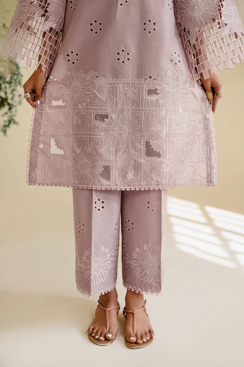 IZNIK-3PC LAWN EMBROIDERED SHIRT WITH KHAADI NET DUPATTA & TROUSER-W.J-1741