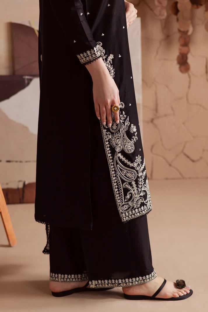 BATIK-3PC DHANAK EMBROIDERED SHIRT WITH CHIFFON EMBROIDERED DUPATTA AND TROUSER-W.J-1787