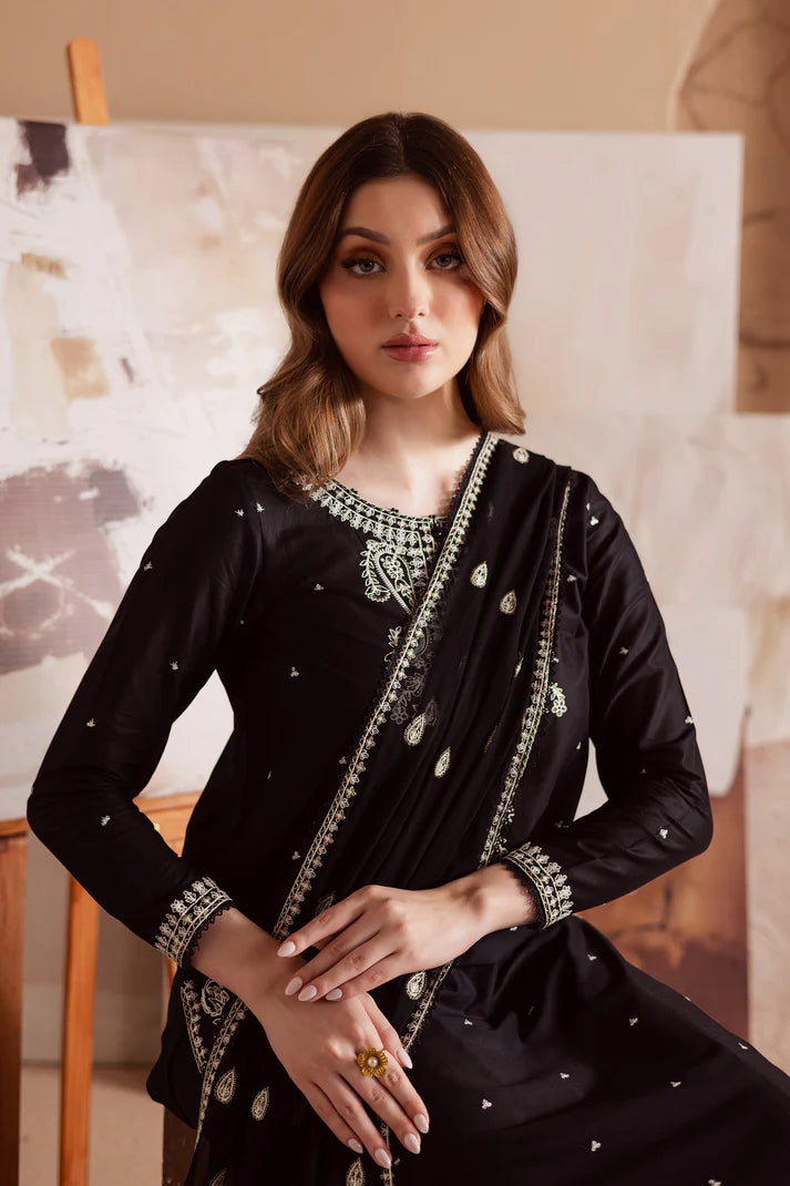 BATIK-3PC DHANAK EMBROIDERED SHIRT WITH CHIFFON EMBROIDERED DUPATTA AND TROUSER-W.J-1787