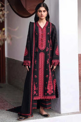 REPUBLIC WOMENSWEAR-3PC DHANAK EMBROIDERED SHIRT WITH DHANAK EMBROIDERED SHAWL AND EMB TROUSER-W.J-5233