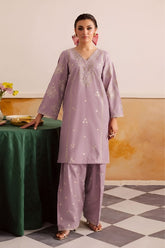 GARNET-2PC LAWN EMBROIDERED SHIRT WITH LAWN TROUSER-W.J-155
