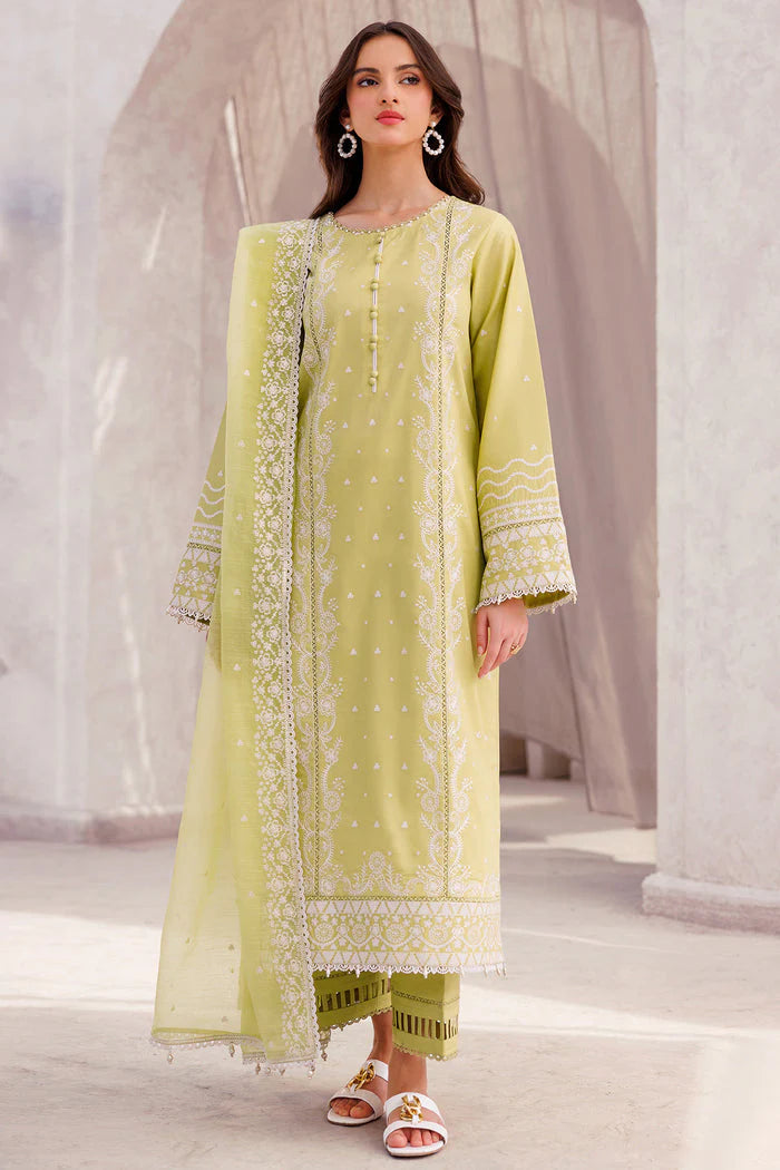SAPPHIRE-3PC LAWN EMBROIDERED SHIRT WITH ORGANZA EMBROIDERED DUPATTA AND LAWN TROUSER-W.J-1664