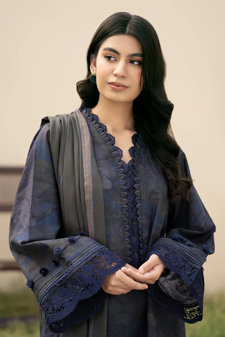 BAROQUE-3PC KHADDAR PRINTED SHIRT WITH KHADDAR PRINT DUPATTA AND PRINT TROUSER-W.J-1967
