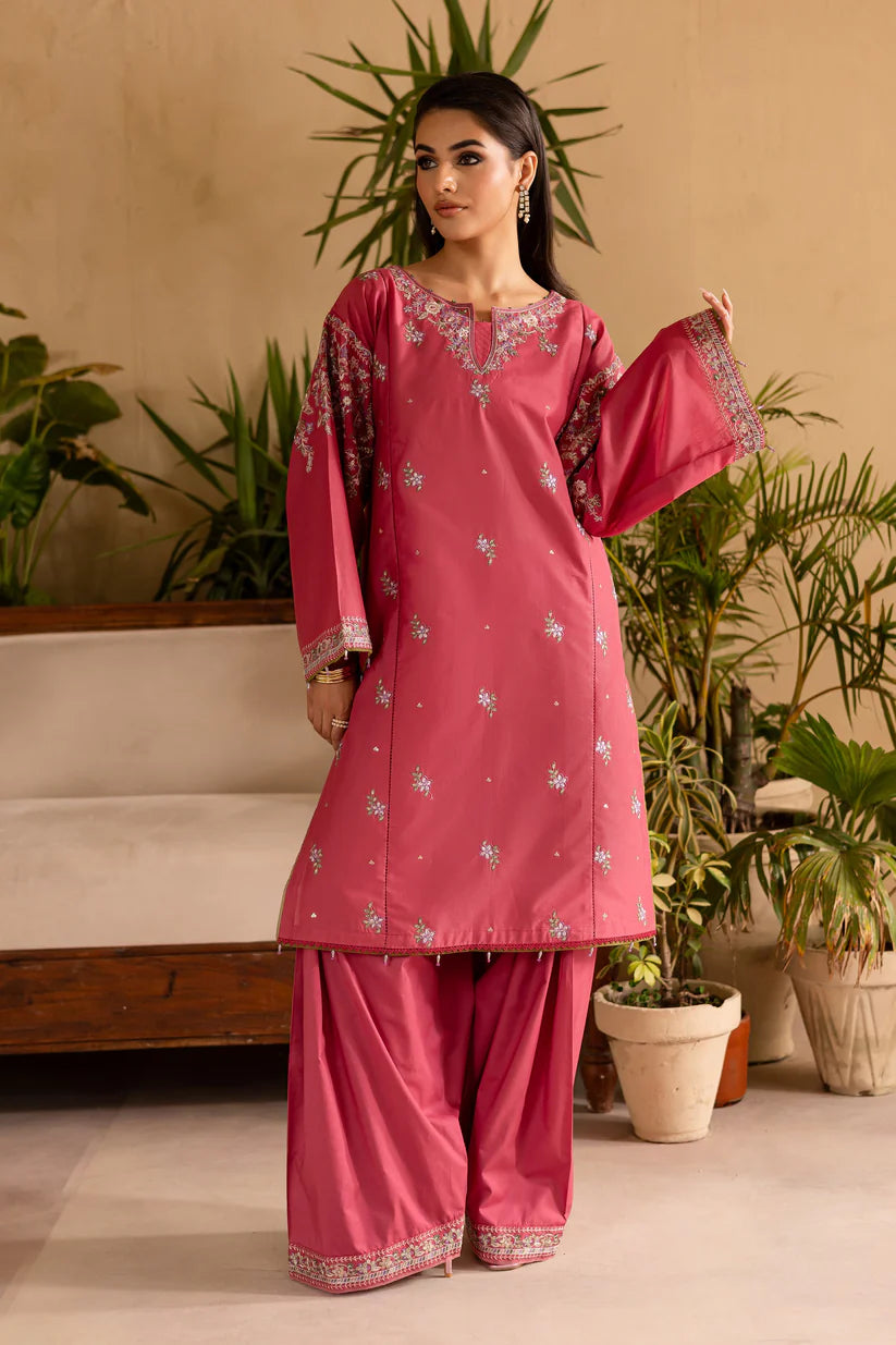 BATIK-2PC DHANAK EMBROIDERED SHIRT & EMBROIDERED TROUSER-W.J-1907
