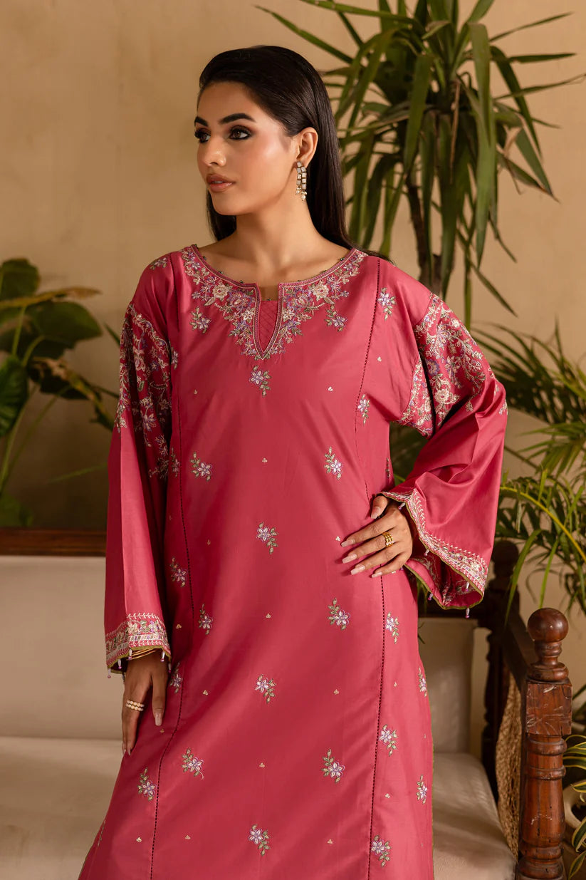 BATIK-2PC DHANAK EMBROIDERED SHIRT & EMBROIDERED TROUSER-W.J-1907
