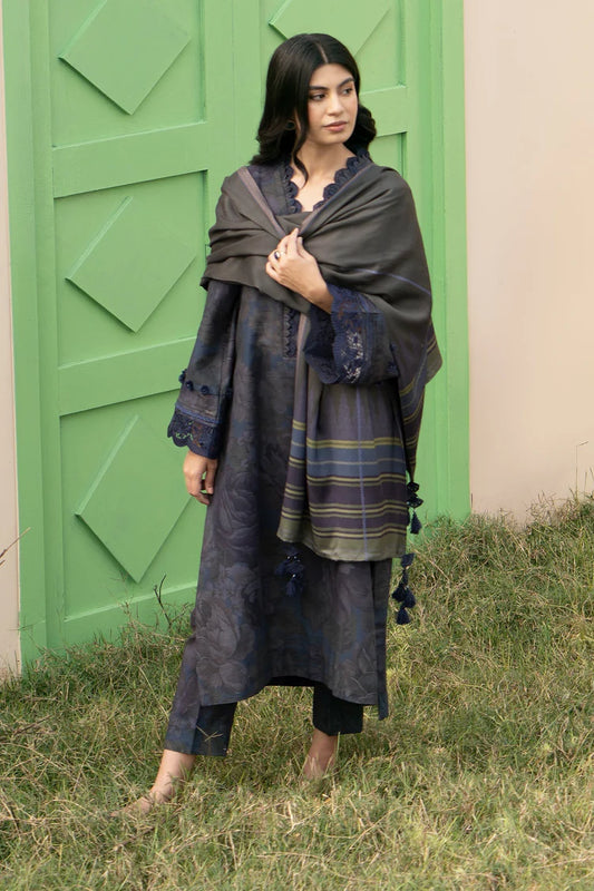 BAROQUE-3PC KHADDAR PRINTED SHIRT WITH KHADDAR PRINT DUPATTA AND PRINT TROUSER-W.J-1967