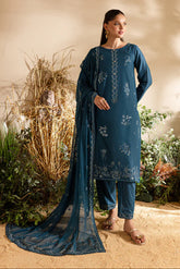 BATIK-3PC DHANAK EMBROIDERED SHIRT WITH CHIFFON EMBROIDERED DUPATTA AND TROUSER-W.J-4195