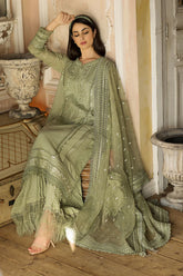 SOBIA NAZIR-3PC LAWN SEQUIN HEAVY EMBROIDERED SHIRT WITH ORGANZA EMBROIDERED DUPATTA & TROUSER-W.J-4526