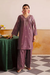 GARNET-2PC LAWN EMBROIDERED SHIRT WITH LAWN TROUSER-W.J-154
