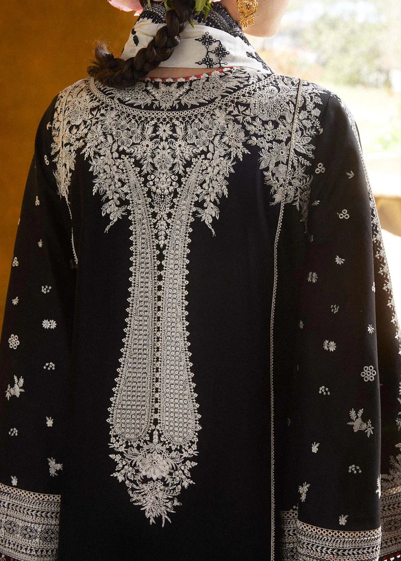 HUSSAIN REHAR-3PC DHANAK EMBROIDERED SHIRT WITH COTTON NET EMBROIDERED DUPATTA AND EMB TROUSER-W.J-1834