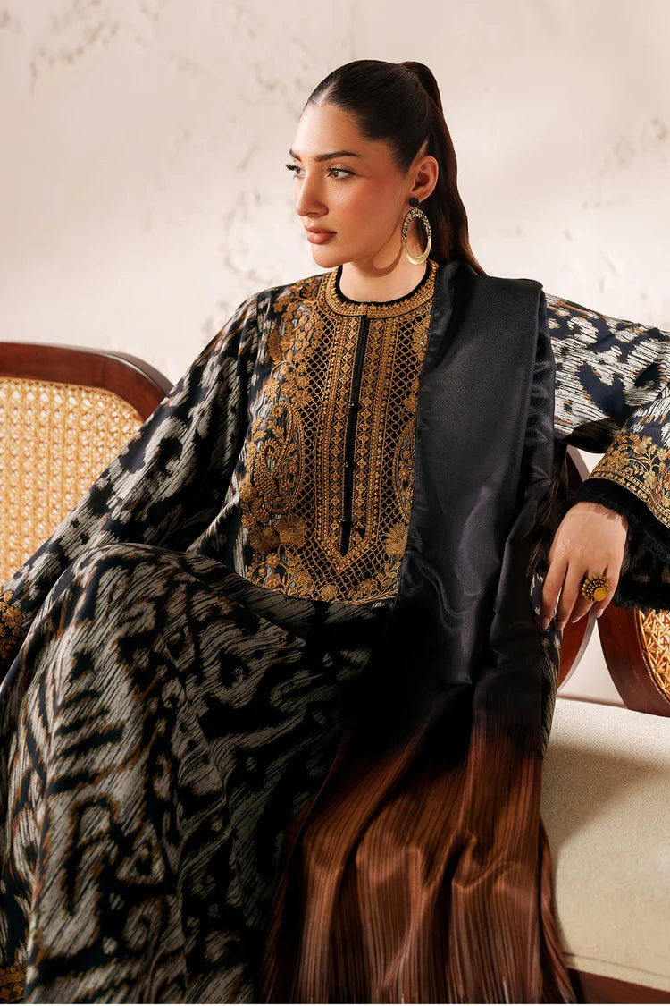 BAROQUE-3PC VISCOSE PRINTED EMB SHIRT WITH VISCOSE PRINTED DUPATTA AND TROUSER-W.J-2045