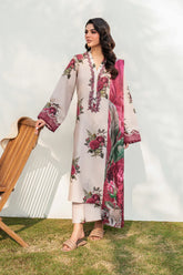 IZNIK-3PC KARANDI PRINTED SHIRT WITH KARANDI PRINTED DUPATTA AND TROUSER-W.J-2010
