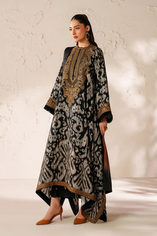 BAROQUE-3PC VISCOSE PRINTED EMB SHIRT WITH VISCOSE PRINTED DUPATTA AND TROUSER-W.J-2045