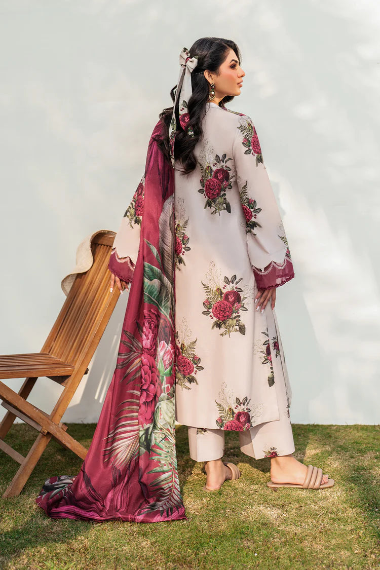 IZNIK-3PC KARANDI PRINTED SHIRT WITH KARANDI PRINTED DUPATTA AND TROUSER-W.J-2010