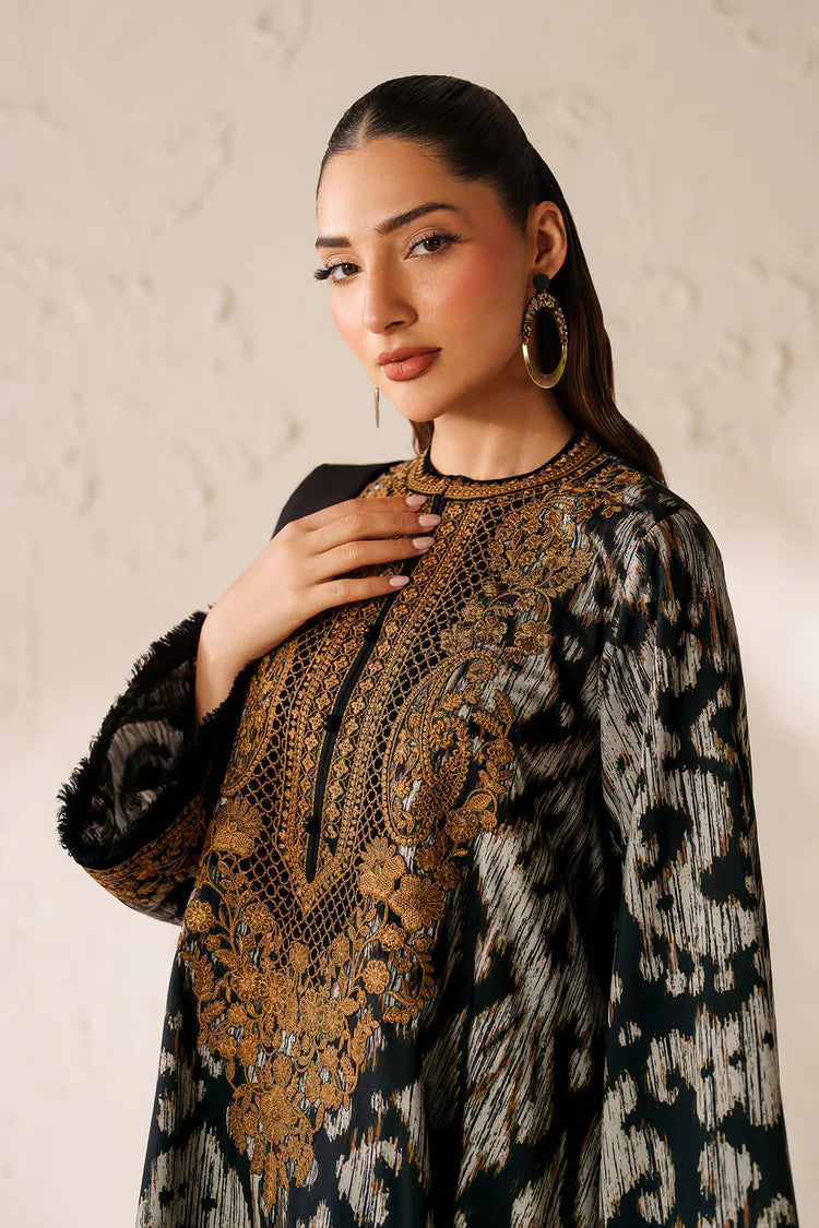 BAROQUE-3PC VISCOSE PRINTED EMB SHIRT WITH VISCOSE PRINTED DUPATTA AND TROUSER-W.J-2045
