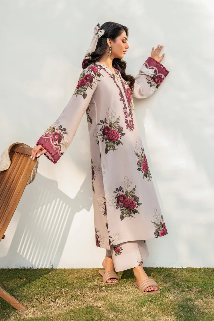 IZNIK-3PC KARANDI PRINTED SHIRT WITH KARANDI PRINTED DUPATTA AND TROUSER-W.J-2010