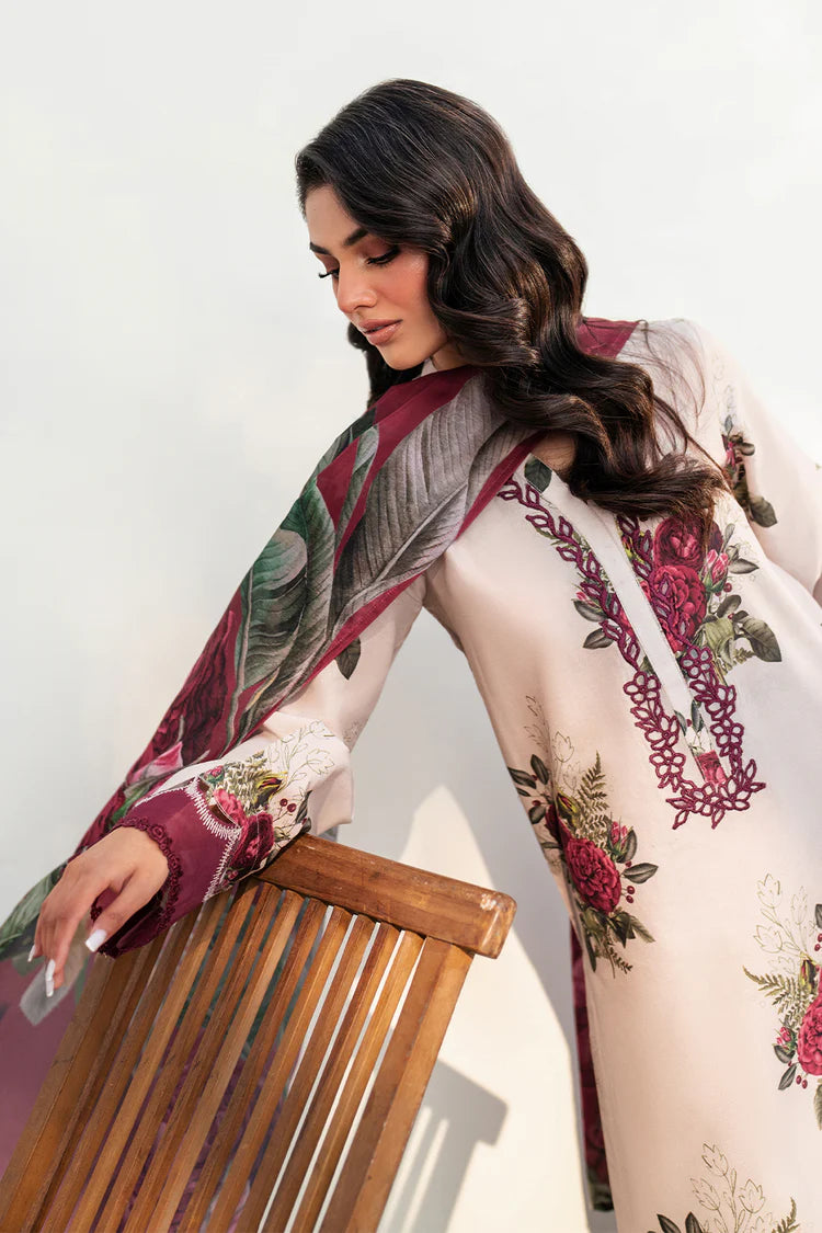 IZNIK-3PC KARANDI PRINTED SHIRT WITH KARANDI PRINTED DUPATTA AND TROUSER-W.J-2010