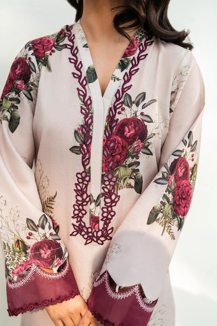 IZNIK-3PC KARANDI PRINTED SHIRT WITH KARANDI PRINTED DUPATTA AND TROUSER-W.J-2010