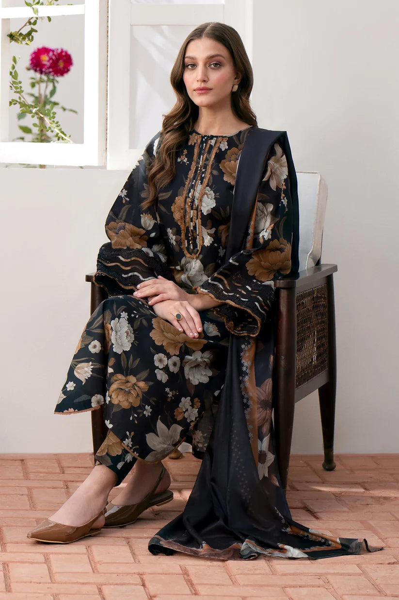 BAROQUE-3PC LAWN PRINTED SHIRT WITH CHIFFON PRINT DUPATTA AND PRINT TROUSER-W.J-1786