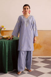 GARNET-2PC LAWN EMBROIDERED SHIRT WITH LAWN TROUSER-W.J-152
