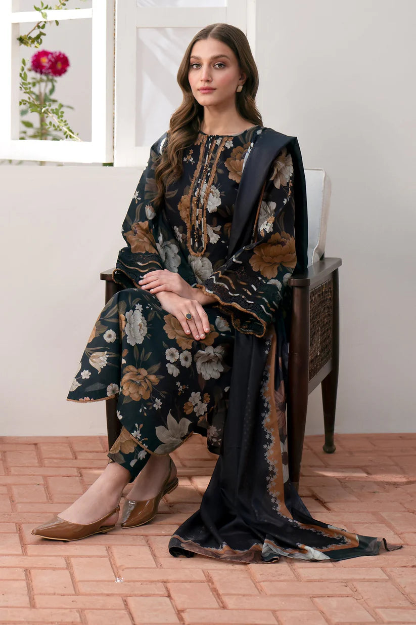 BAROQUE-3PC LAWN PRINTED SHIRT WITH CHIFFON PRINT DUPATTA AND PRINT TROUSER-W.J-1786