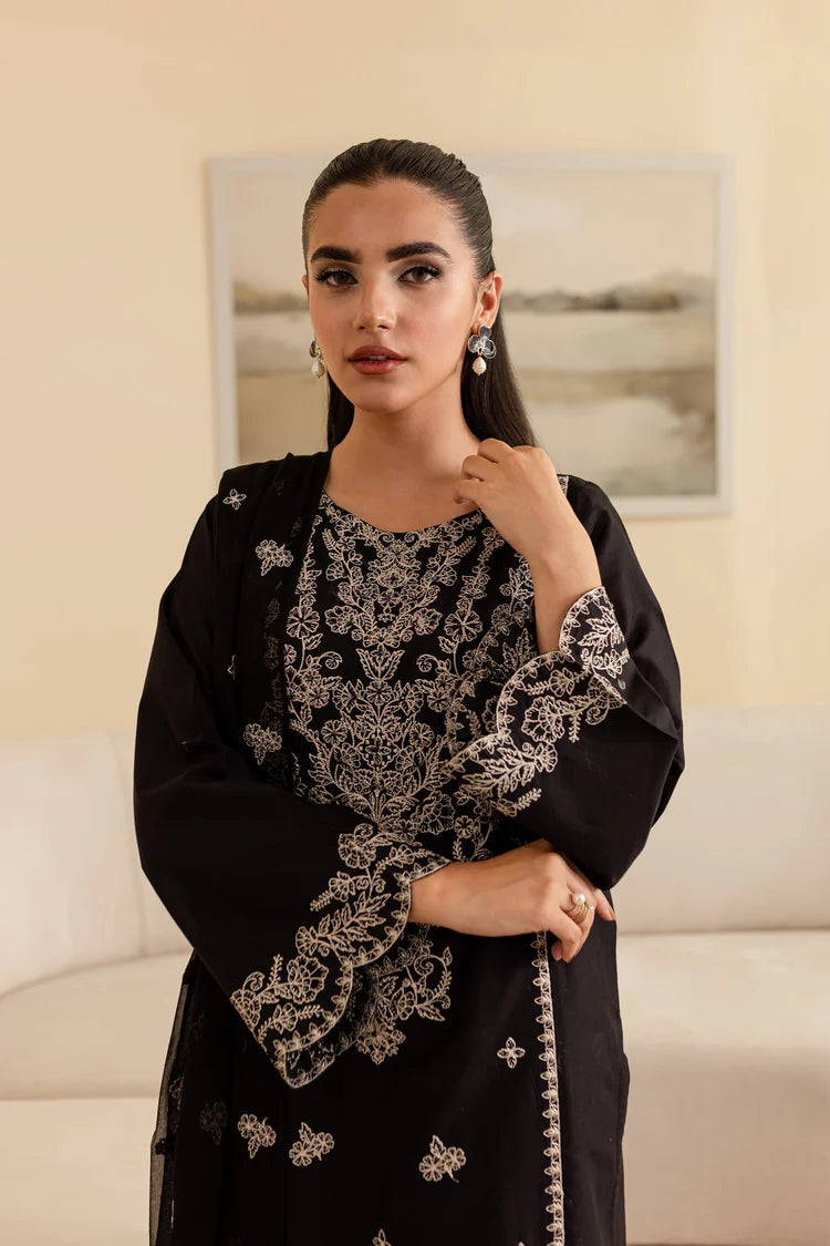 BATIK-3PC DHANAK EMBROIDERED SHIRT WITH CHIFFON EMBROIDERED DUPATTA & EMB TROUSER-WJ-1929