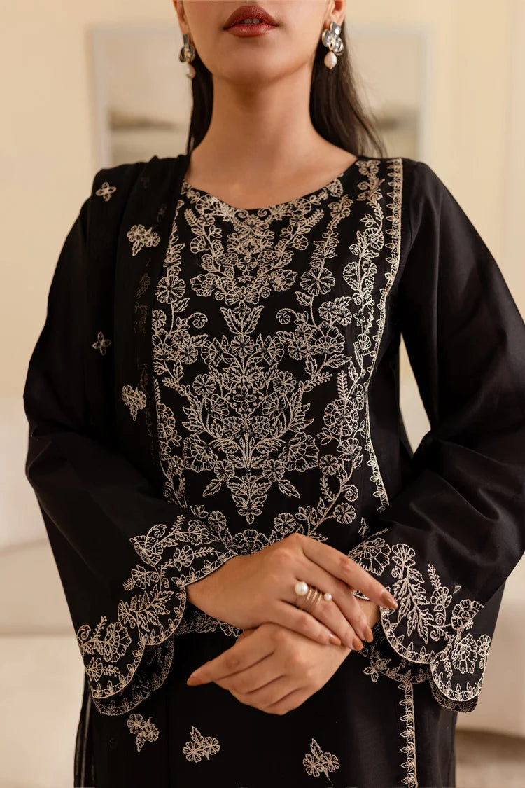 BATIK-3PC DHANAK EMBROIDERED SHIRT WITH CHIFFON EMBROIDERED DUPATTA & EMB TROUSER-WJ-1929