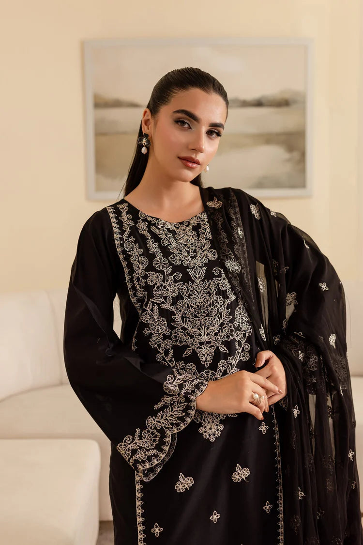 BATIK-3PC DHANAK EMBROIDERED SHIRT WITH CHIFFON EMBROIDERED DUPATTA & EMB TROUSER-WJ-1929