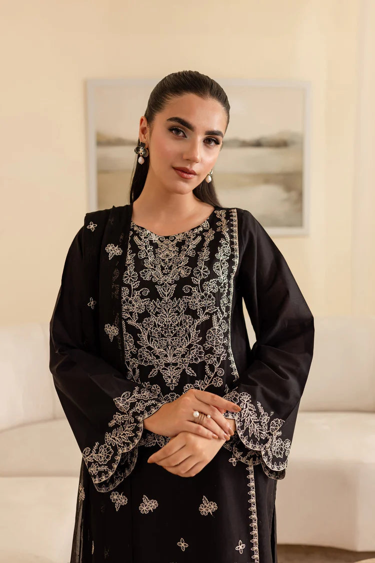 BATIK-3PC DHANAK EMBROIDERED SHIRT WITH CHIFFON EMBROIDERED DUPATTA & EMB TROUSER-WJ-1929