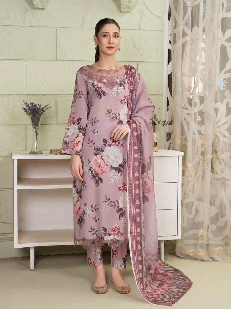 BAROUQE-3PC KARANDI PRINTED SHIRT WITH KARANDI PRINTED DUPATTA AND TROUSER-W.J-2026