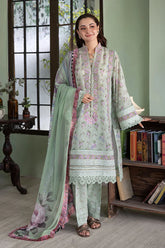 SOBIA NAZIR-3PC KARANDI PRINTED EMBROIDERED SHIRT WITH KARANDI PRINTED DUPATTA AND TROUSER-W.J-2564