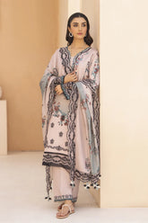 WearJora-3PC KARANDI PRINTED EMBROIDERED SHIRT WITH KARANDI PRINTED EMB SHAWL & PRINTED TROUSER-W.J-0128
