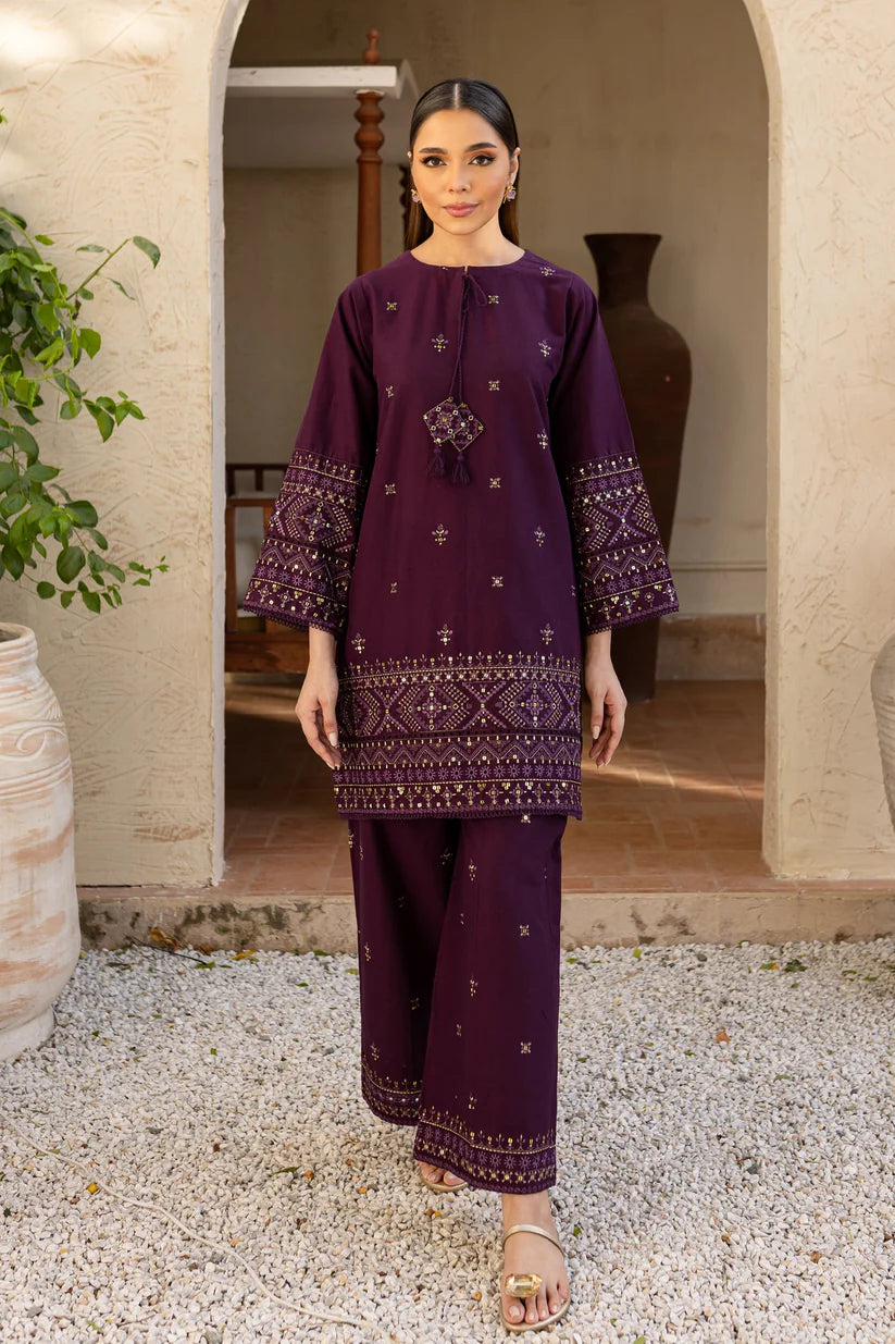 BATIK-2PC DHANAK EMBROIDERED SHIRT & EMBROIDERED TROUSER-W.J-1802